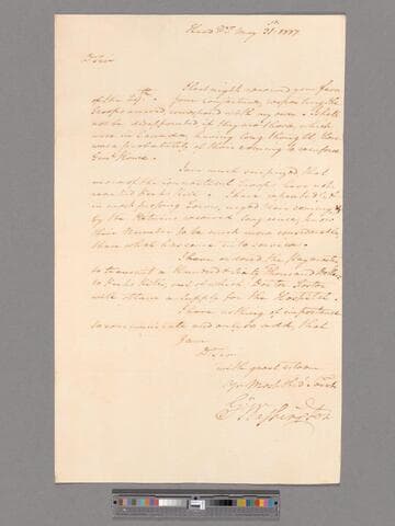 Letter from George Washington, headquarters Middlebrook, to Brigadier General Alexander McDougall