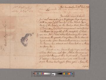 Letter from George Washington, Fort Cumberland, to Captain John Dagworthy