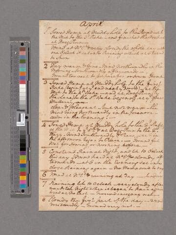 Diary fragment of George Washington