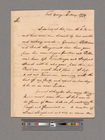 Letter from William Thompson, Fort George, to George Washington