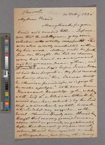 Zachary Macaulay. Letter to unknown