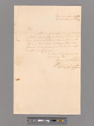 Letter from George Washington, headquarters Middlebrook, to Major General Alexander McDougall