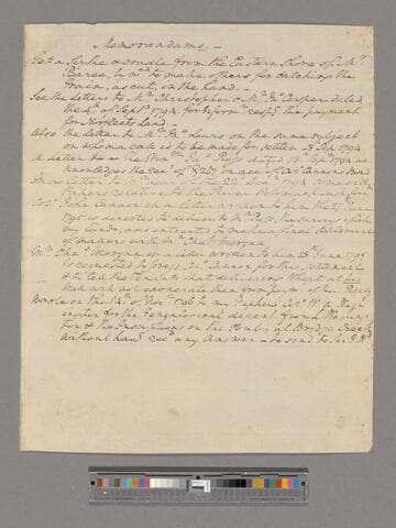Memorandums of George Washington to William Pearce?