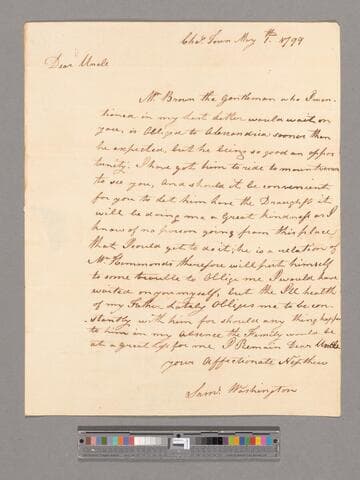 Letter from Samuel Washington, Charlestown, to George Washington