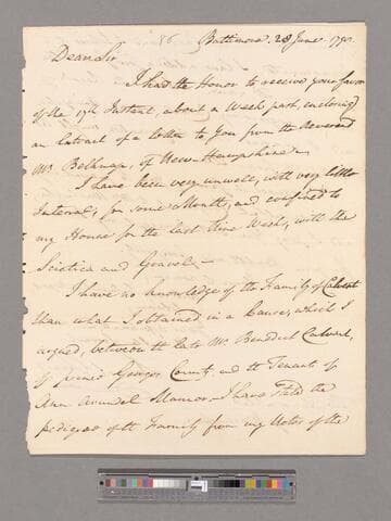 Letter from Samuel Chase, Baltimore, to George Washington
