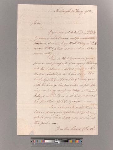 Letter from George Washington, Newburgh, to Colonel Timothy Pickering