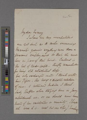 Letter to Frances Macaulay