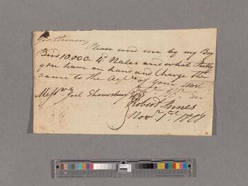 Requisition for nales [sic] and putty by Robert Innes via Bird