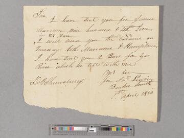 Requisition for iron by Andrew Lewis and B. Smith via James Marcam