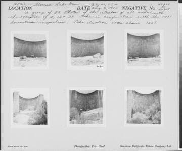 Big Creek, Florence Lake Dam - Photograph showing Intrados of Arch #49. Taken in conjunction with 1951 inspection