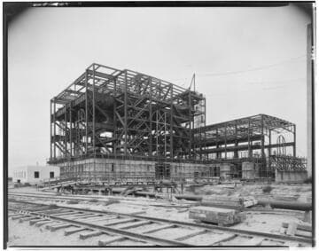 Long Beach Steam Station, Plant #3 - General view of steel work on Plant #3