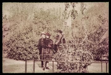 Mabel Hong, Chin Hing Qong, and an unidentified woman, at the Huntington