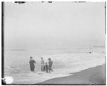 A group of people on the beach