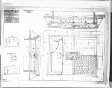 A drawing of a rectangular vault cover