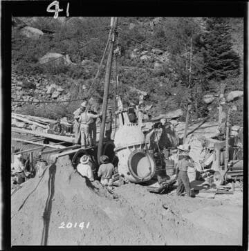 Moving east 42" valve into place