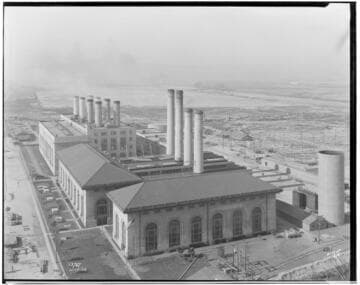 Long Beach Steam Station (misc.) - Long Beach Steam Plants #1 & #2 - General view from bridge Top