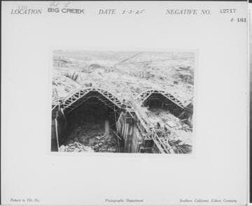 Big Creek, Florence Lake Dam - Construction of multiple-arch dam