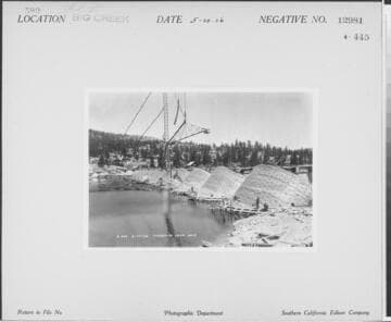 Big Creek, Florence Lake Dam - Florence Lake Dam looking toward Camp 64