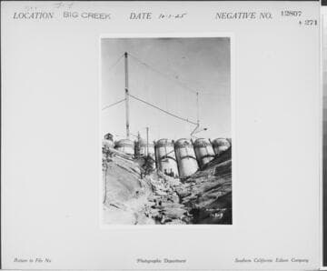 Big Creek, Florence Lake Dam - View of river section of dam from upstream