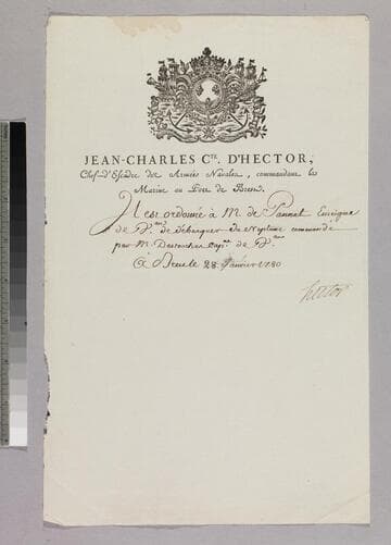 Document : Brest, by Jean-Charles d'Hector, 1780 January 28