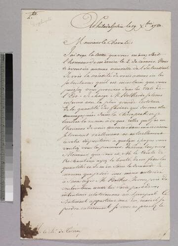 Letter : Philadelphia, to Charles-Henri-Louis d'Arsac Ternay, 1780 October 19