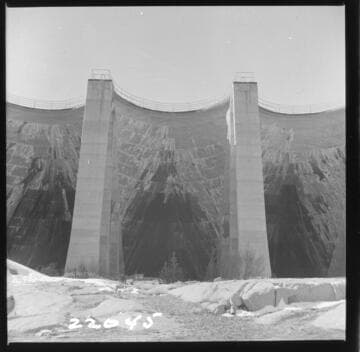 Big Creek, Florence Lake Dam - View of Intrados, Arch #16