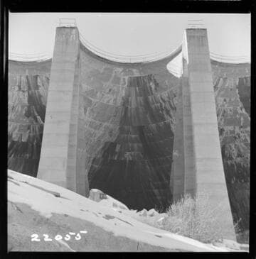 Big Creek, Florence Lake Dam - View of Intrados, Arch #20