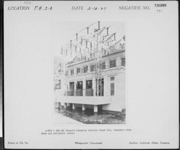 Big Creek Powerhouse 2A - 220kV circuit breakers outside Plant 2A, together with dead-end structure above