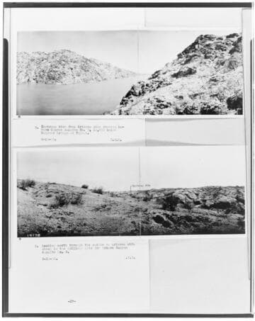 Colorado River - Photos of Mohave Canyon Dam Site #2 & spillway captioned