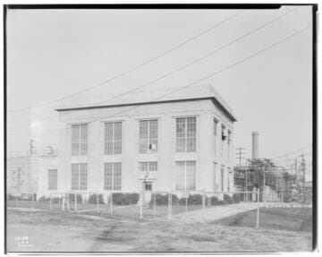Los Angeles #3 substation - Exterior - Station building and switchrack with