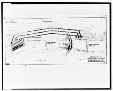 Copy of proposed layout of Black Canyon Dam and Powerhouse Site