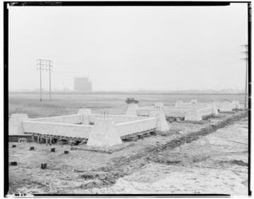 Long Beach Steam Station, Plant #3 - Foundation ready for tower