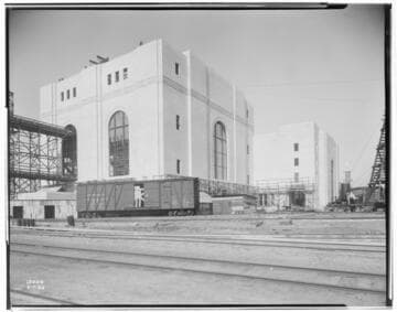 Long Beach Steam Station, Plant #3 - General view from southeast, building stripped