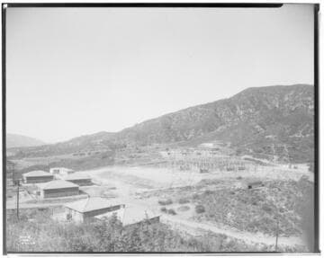 Gould substation - General view from hill looking north. Operator's cottages in foreground