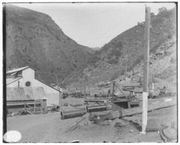 The installation of the penstock during the construction of Mill Creek #3 Hydro Plant