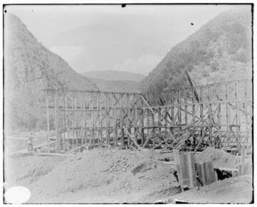 The North and East walls of Mill Creek #3 Hydro Plant under construction