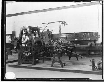 The interior of the machine shop at Santa Ana River #1 Hydro Plant