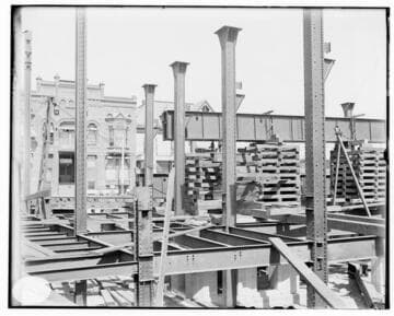 The construction of the Fourth Street General Office Building