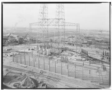 Long Beach Steam Station, Plant #3 - Take-off towers and west end of Switch Garden