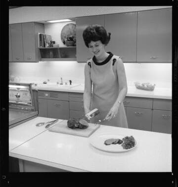 Food presentations and woman cooking in kitchen with 7 variants (4 are on 120 film)