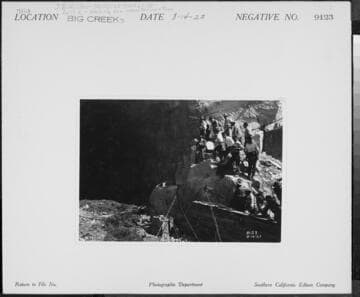 Big Creek Powerhouse #3 - J. B. Miller party at Portal of Adit 2