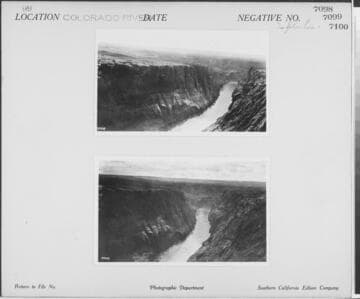 Colorado River - Shot from canyon rim showing Colorado River below