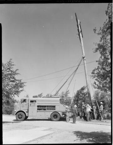 Pole replacement with truck
