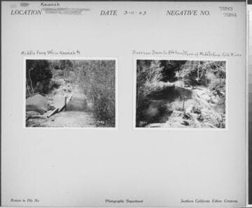 Kaweah #3 - Middle Fork Weir Kaweah #3 plus additional print of: Diversion Dam South (Nelson) Fork of Middle Fork