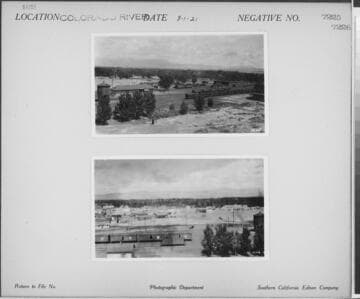 Colorado River - Train station with boxcars