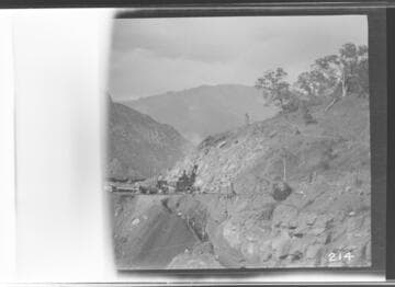 The reservoir at Kaweah #3 Hydro Plant while under construction