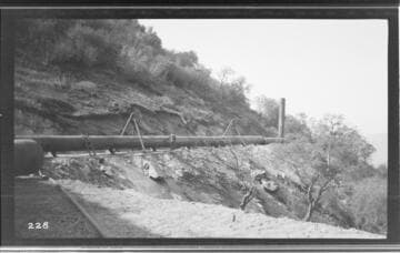 A construction crew working on the penstock at Kaweah #3 Hydro Plant