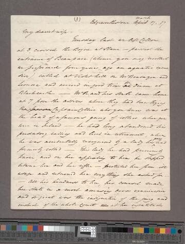 Beaufort, Sir Francis.  Letter to [Alicia Magdalena (Wilson) Beaufort]