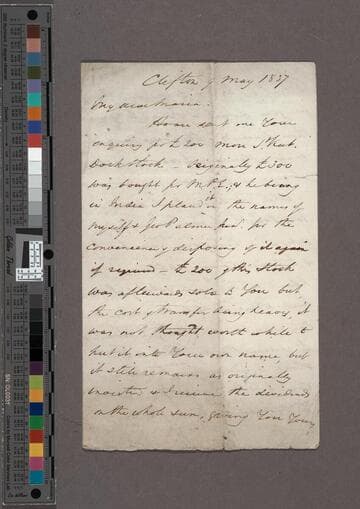 Wilson, Lestock P.  Letter to Maria Edgeworth
