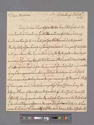 Gregory, John. Letter to Elizabeth (Robinson) Montagu
